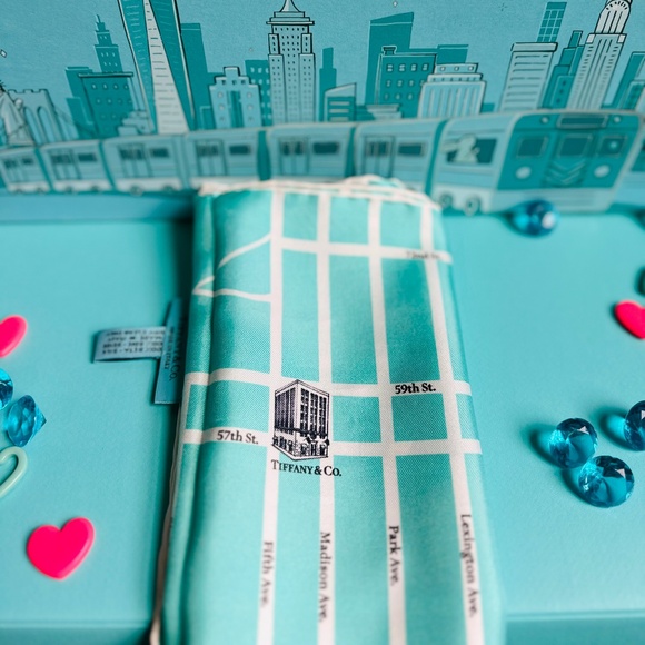 Tiffany & Co. Manhattan Map Silk Square Scarf